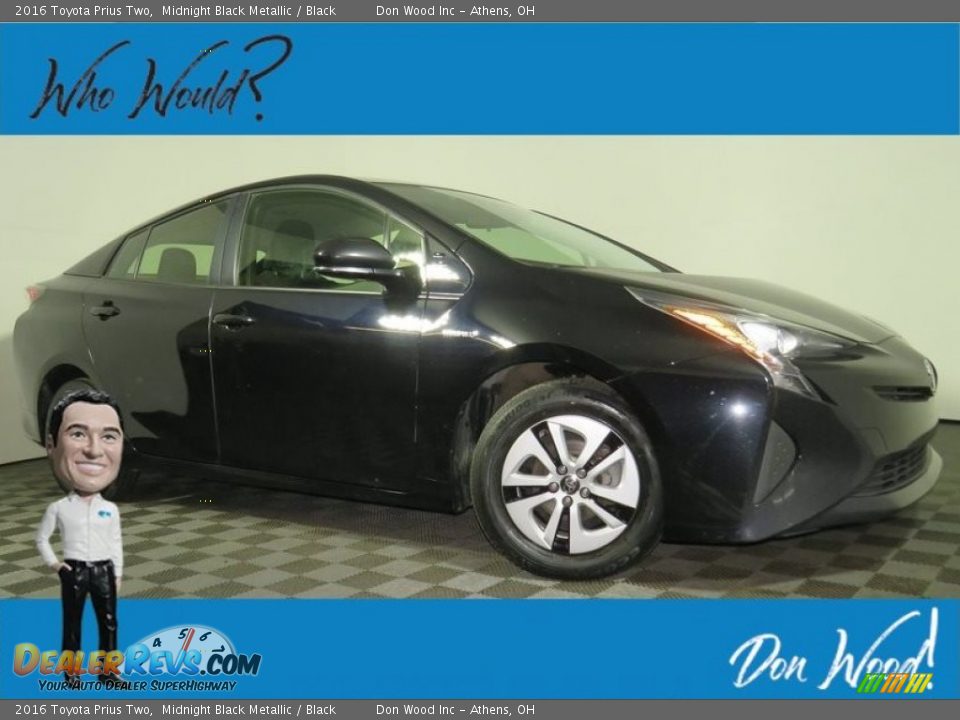 2016 Toyota Prius Two Midnight Black Metallic / Black Photo #1
