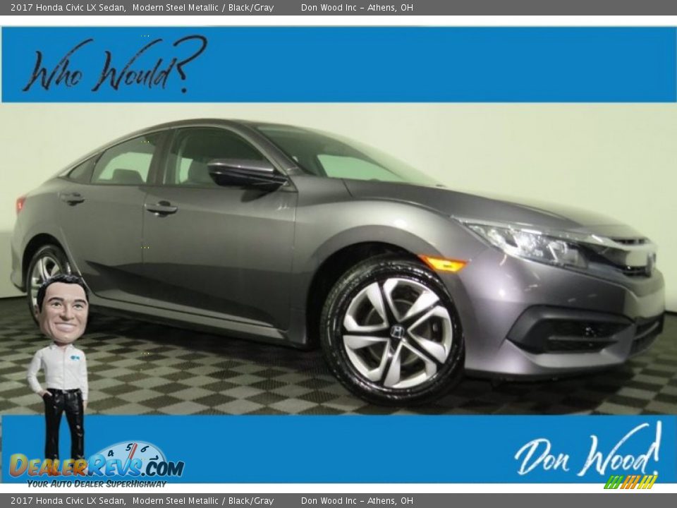 2017 Honda Civic LX Sedan Modern Steel Metallic / Black/Gray Photo #1