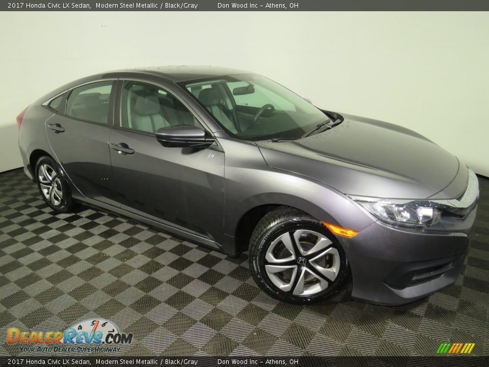 2017 Honda Civic LX Sedan Modern Steel Metallic / Black/Gray Photo #2