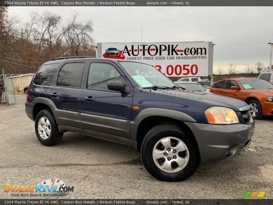 2004 Mazda Tribute ES V6 4WD Calypso Blue Metallic / Medium Pebble Beige Photo #1