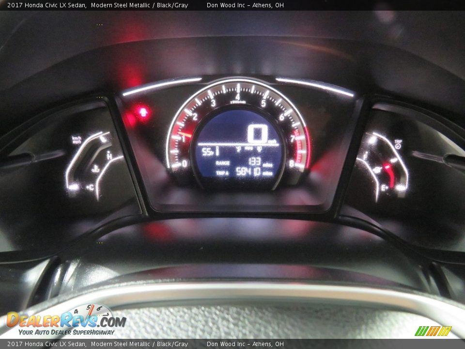 2017 Honda Civic LX Sedan Modern Steel Metallic / Black/Gray Photo #28