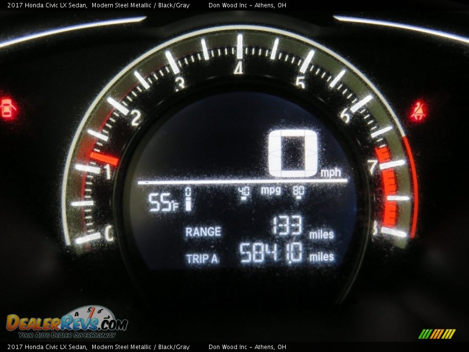 2017 Honda Civic LX Sedan Modern Steel Metallic / Black/Gray Photo #29