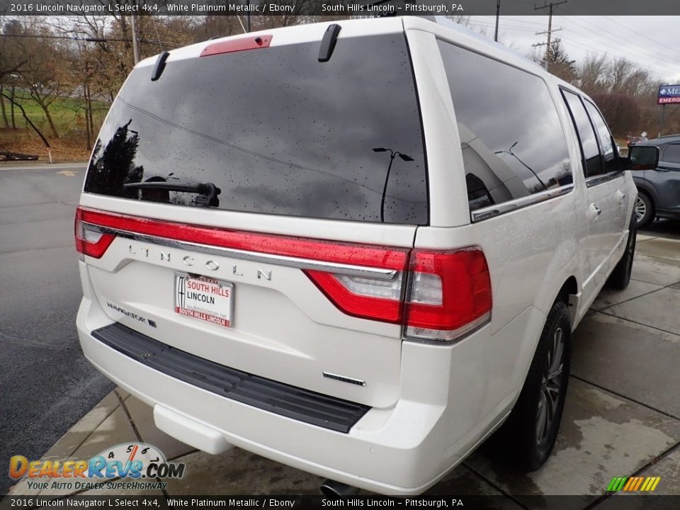 2016 Lincoln Navigator L Select 4x4 White Platinum Metallic / Ebony Photo #6