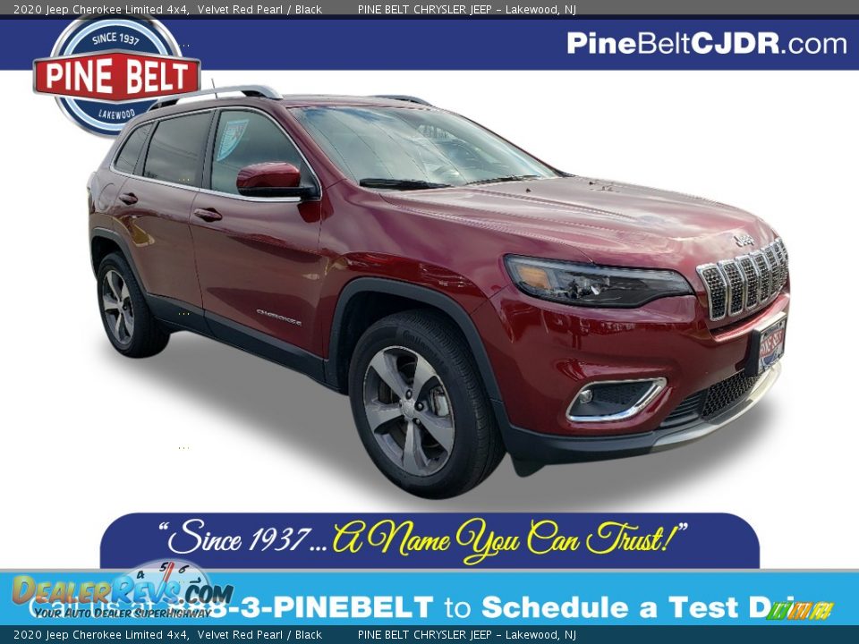 2020 Jeep Cherokee Limited 4x4 Velvet Red Pearl / Black Photo #1
