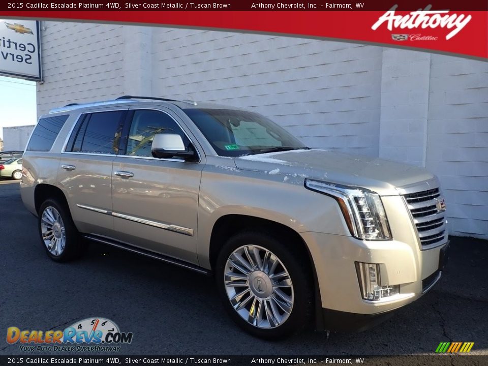 2015 Cadillac Escalade Platinum 4WD Silver Coast Metallic / Tuscan Brown Photo #1