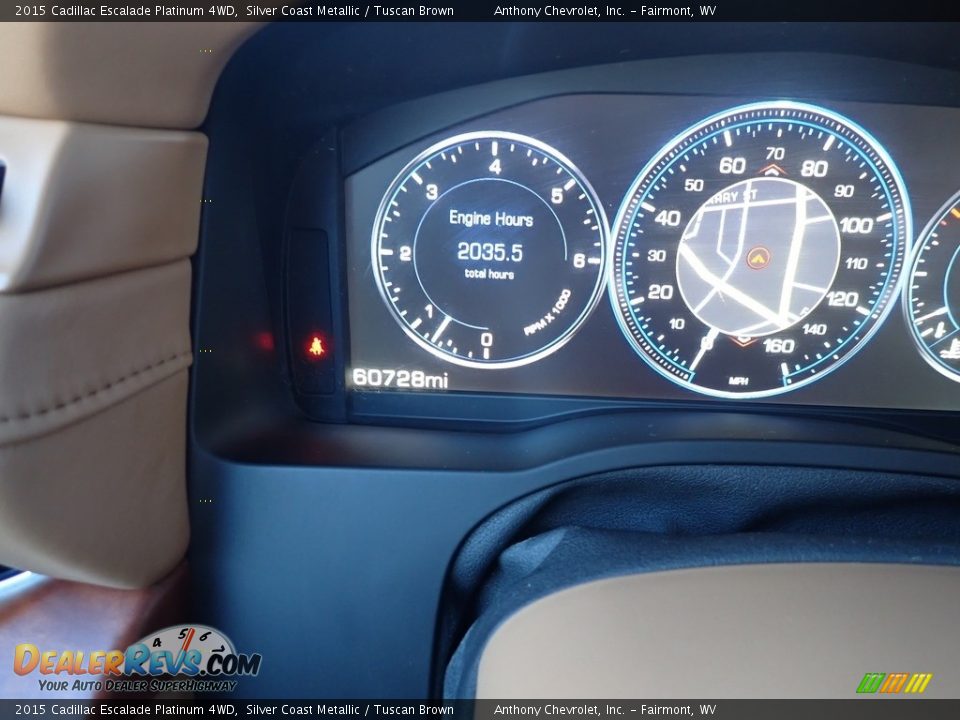 2015 Cadillac Escalade Platinum 4WD Silver Coast Metallic / Tuscan Brown Photo #18