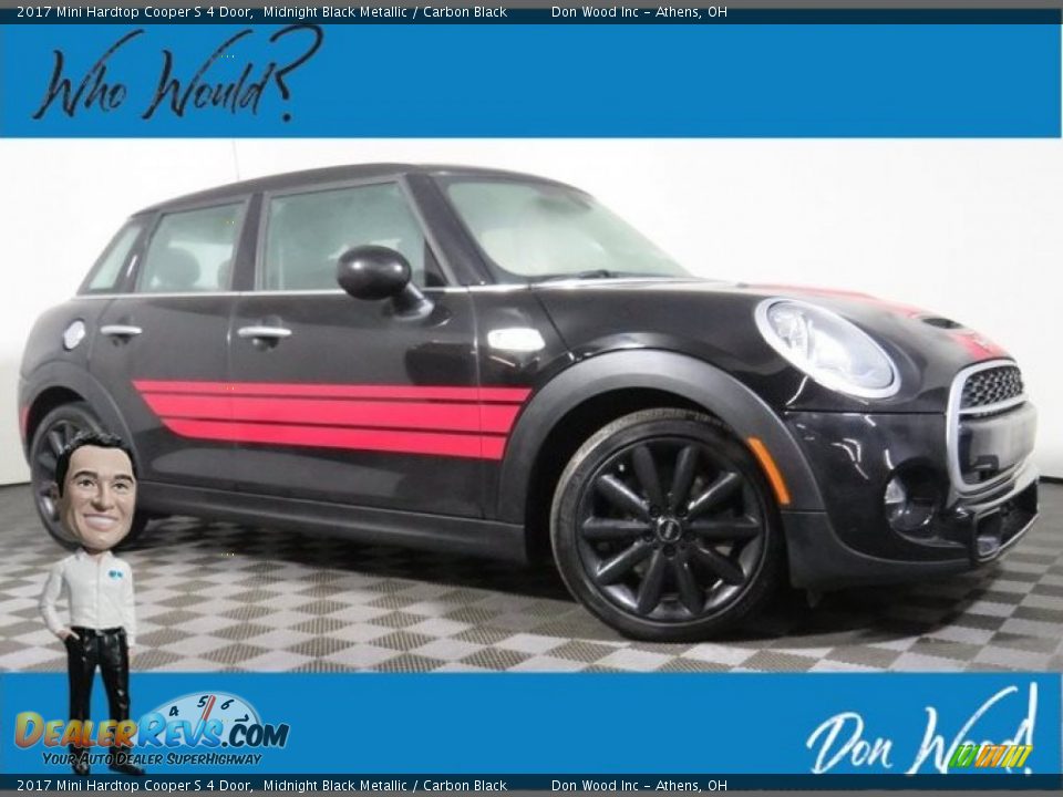 2017 Mini Hardtop Cooper S 4 Door Midnight Black Metallic / Carbon Black Photo #1