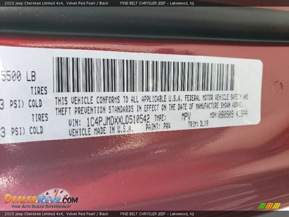 2020 Jeep Cherokee Limited 4x4 Velvet Red Pearl / Black Photo #36