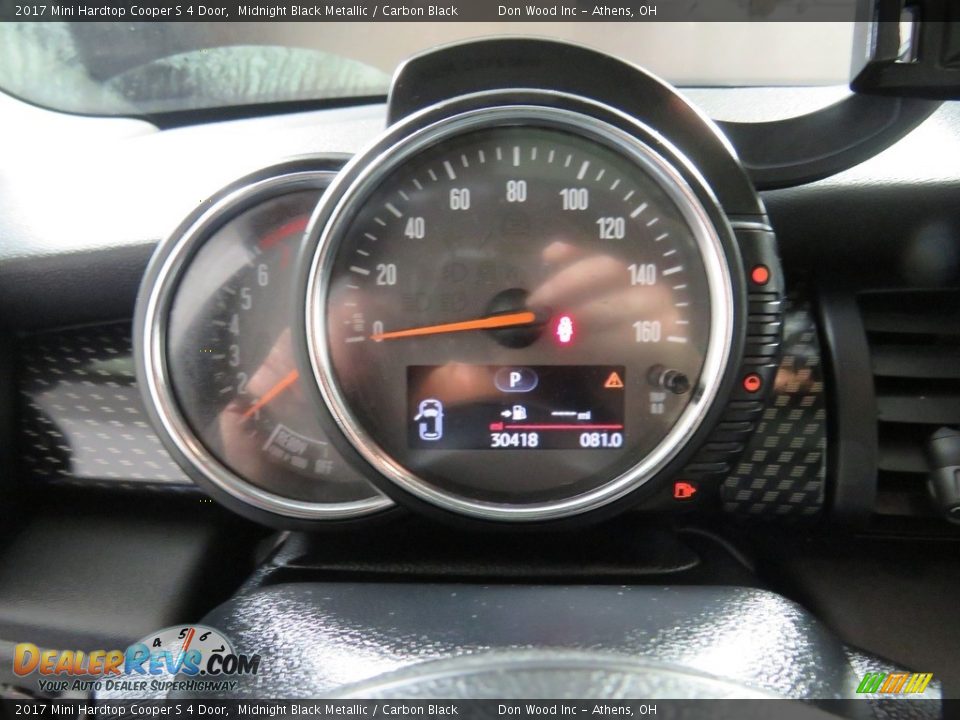 2017 Mini Hardtop Cooper S 4 Door Midnight Black Metallic / Carbon Black Photo #28