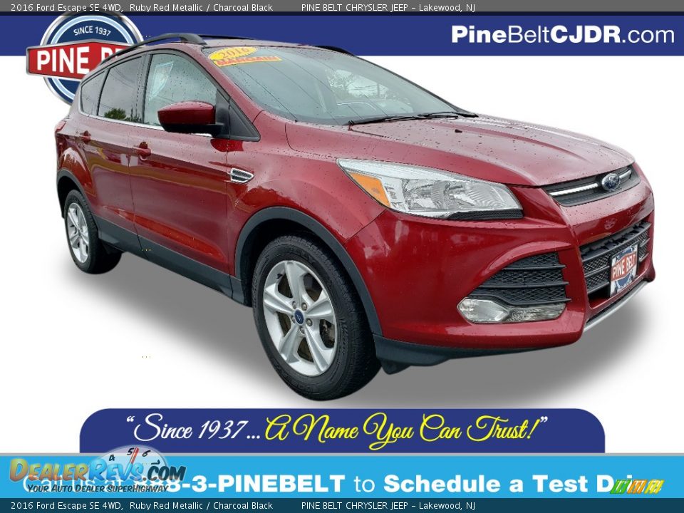 2016 Ford Escape SE 4WD Ruby Red Metallic / Charcoal Black Photo #1