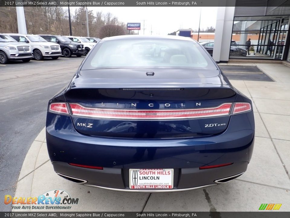 2017 Lincoln MKZ Select AWD Midnight Sapphire Blue / Cappuccino Photo #4