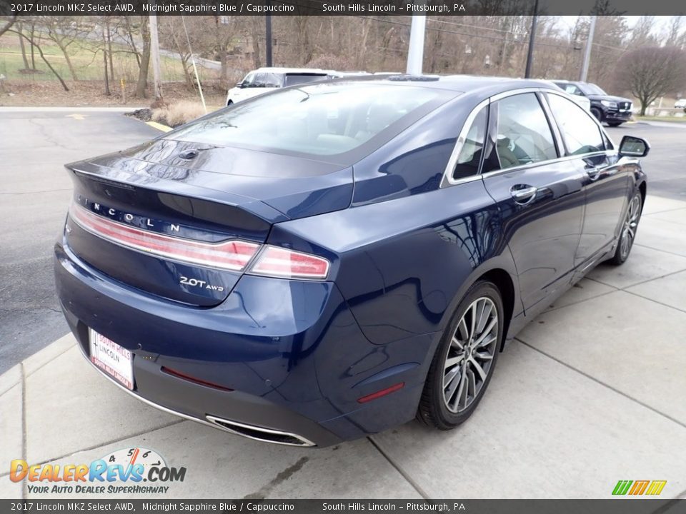 2017 Lincoln MKZ Select AWD Midnight Sapphire Blue / Cappuccino Photo #6