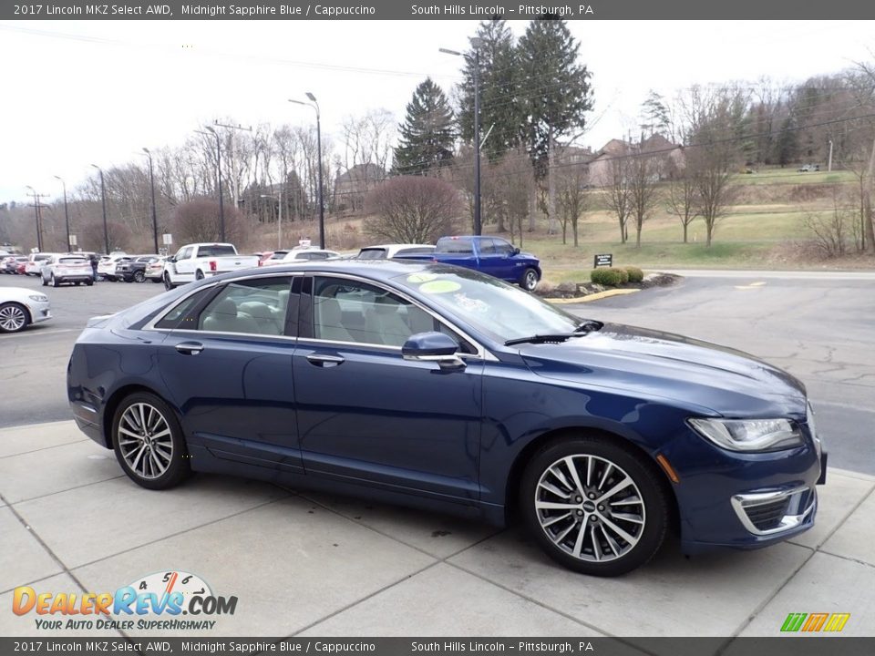 2017 Lincoln MKZ Select AWD Midnight Sapphire Blue / Cappuccino Photo #7