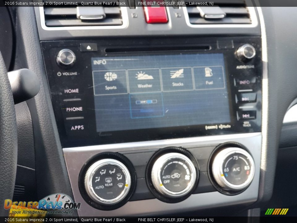 Controls of 2016 Subaru Impreza 2.0i Sport Limited Photo #6