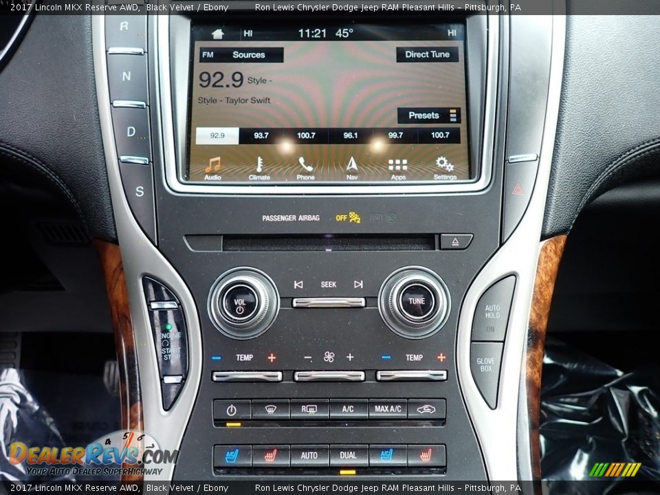 2017 Lincoln MKX Reserve AWD Black Velvet / Ebony Photo #19