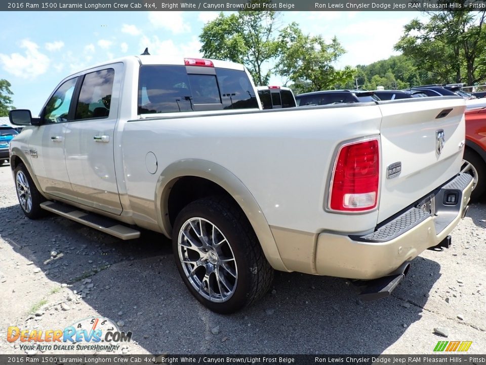 2016 Ram 1500 Laramie Longhorn Crew Cab 4x4 Bright White / Canyon Brown/Light Frost Beige Photo #2