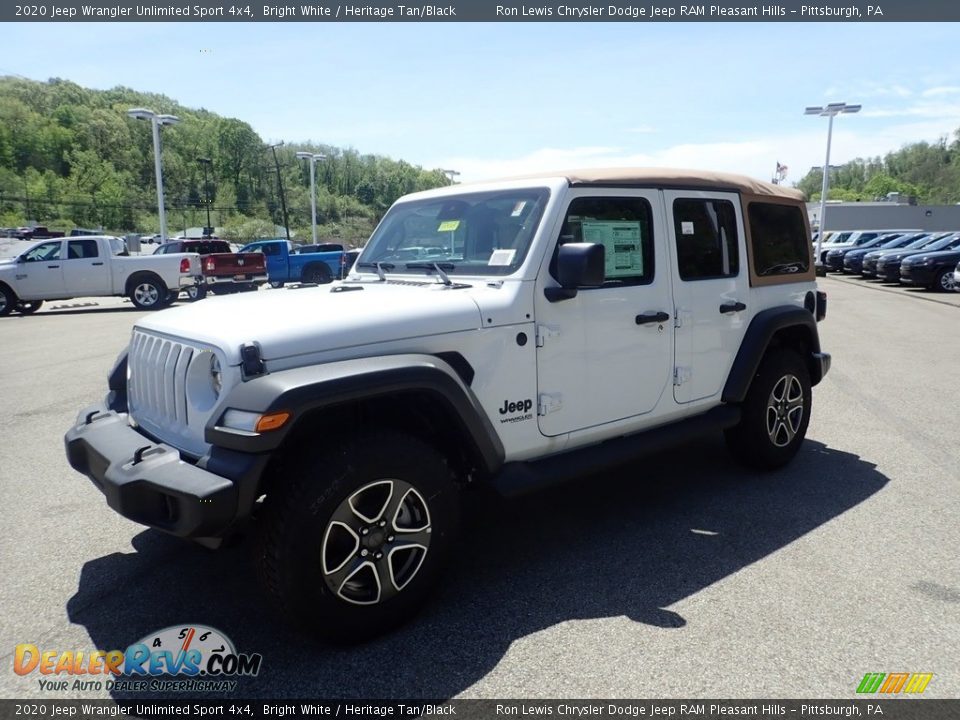 2020 Jeep Wrangler Unlimited Sport 4x4 Bright White / Heritage Tan/Black Photo #1