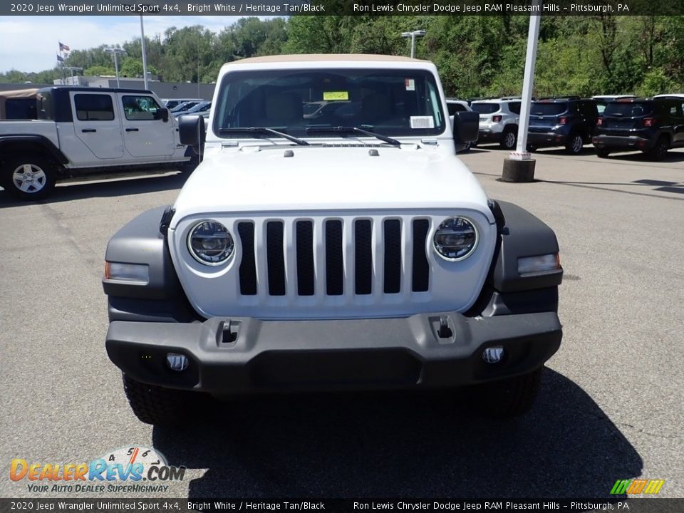 2020 Jeep Wrangler Unlimited Sport 4x4 Bright White / Heritage Tan/Black Photo #2
