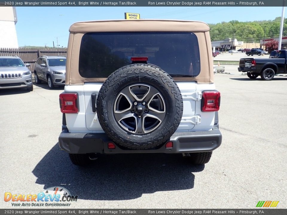 2020 Jeep Wrangler Unlimited Sport 4x4 Bright White / Heritage Tan/Black Photo #10
