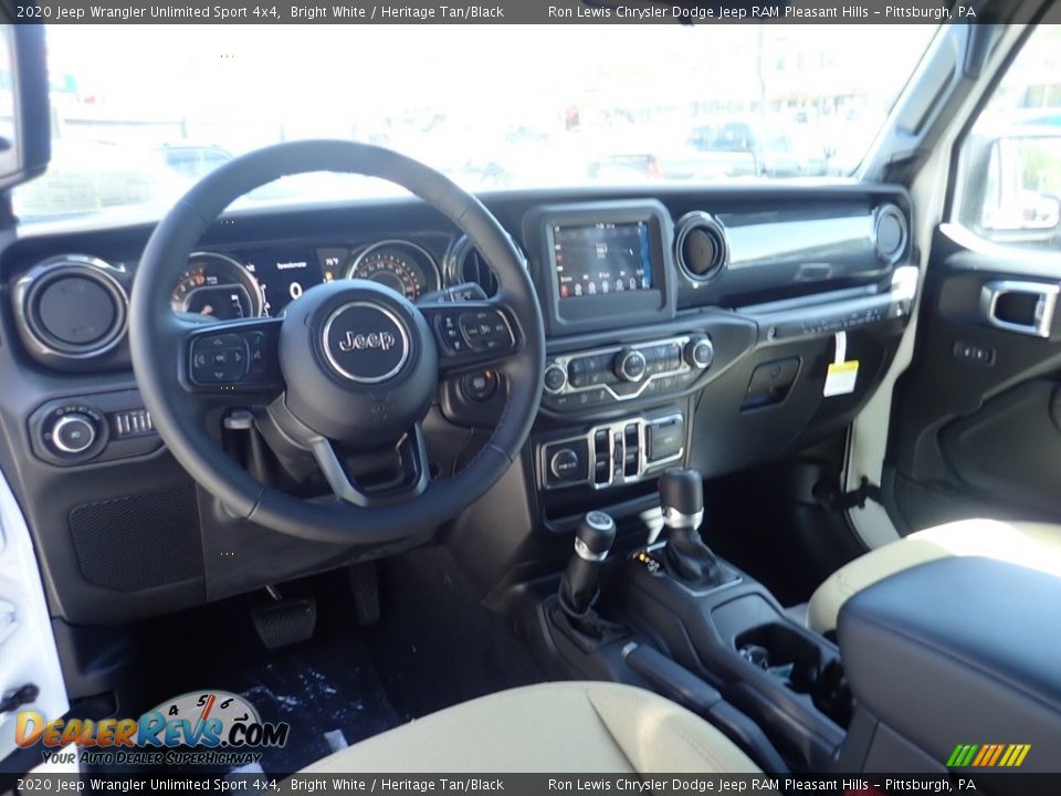 2020 Jeep Wrangler Unlimited Sport 4x4 Bright White / Heritage Tan/Black Photo #13