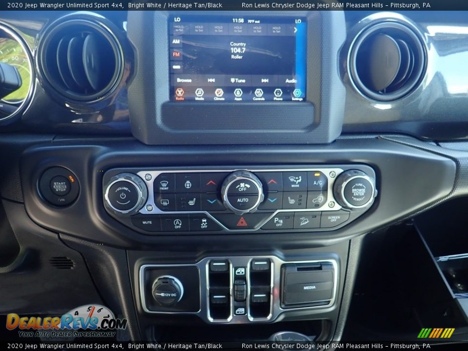 2020 Jeep Wrangler Unlimited Sport 4x4 Bright White / Heritage Tan/Black Photo #17