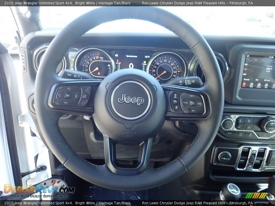 2020 Jeep Wrangler Unlimited Sport 4x4 Bright White / Heritage Tan/Black Photo #20