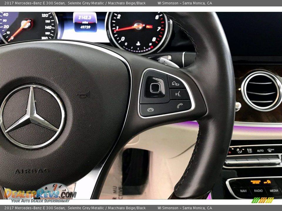 2017 Mercedes-Benz E 300 Sedan Selenite Grey Metallic / Macchiato Beige/Black Photo #19