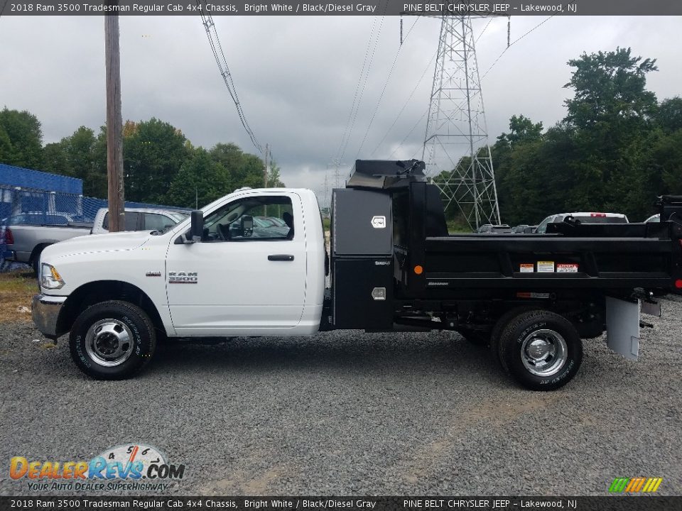 2018 Ram 3500 Tradesman Regular Cab 4x4 Chassis Bright White / Black/Diesel Gray Photo #5