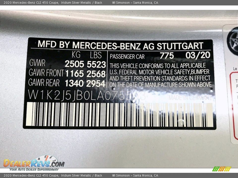 2020 Mercedes-Benz CLS 450 Coupe Iridium Silver Metallic / Black Photo #11
