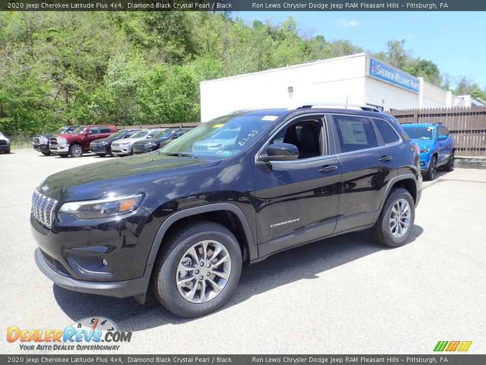 2020 Jeep Cherokee Latitude Plus 4x4 Diamond Black Crystal Pearl / Black Photo #1