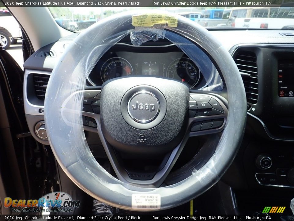 2020 Jeep Cherokee Latitude Plus 4x4 Diamond Black Crystal Pearl / Black Photo #19