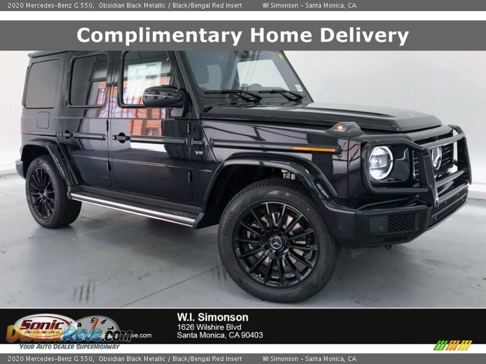 2020 Mercedes-Benz G 550 Obsidian Black Metallic / Black/Bengal Red Insert Photo #1