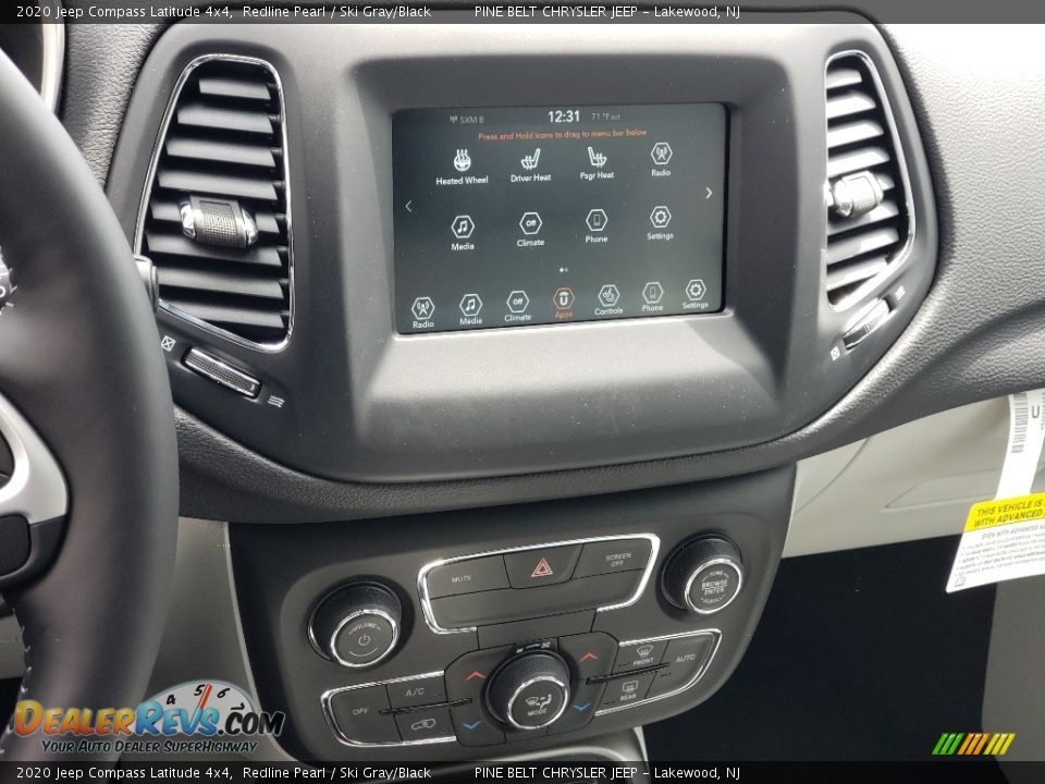 2020 Jeep Compass Latitude 4x4 Redline Pearl / Ski Gray/Black Photo #13