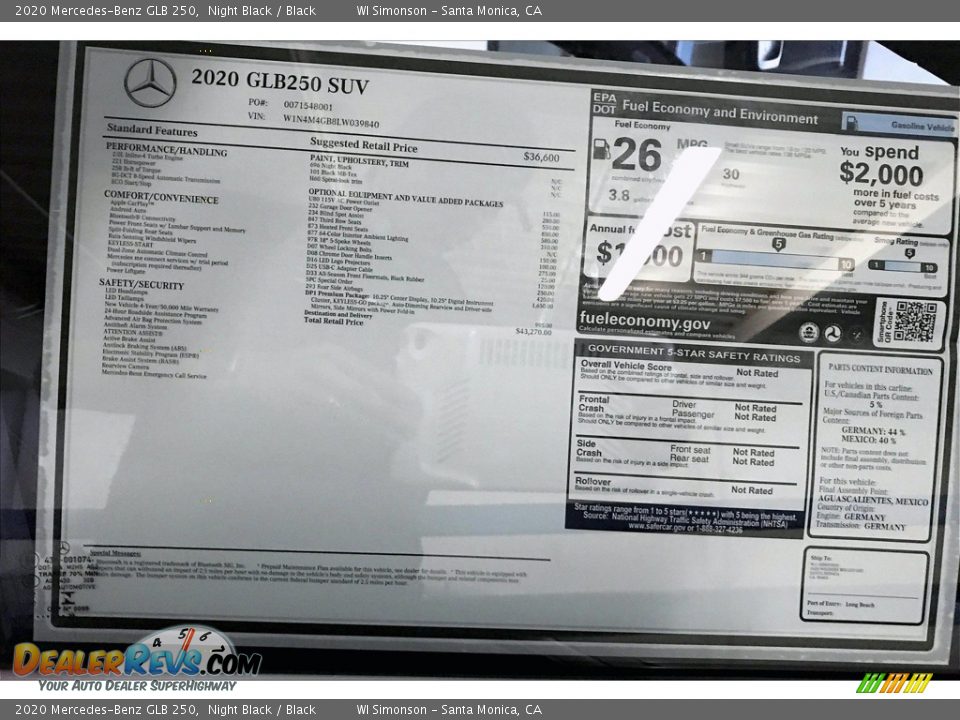 2020 Mercedes-Benz GLB 250 Night Black / Black Photo #10