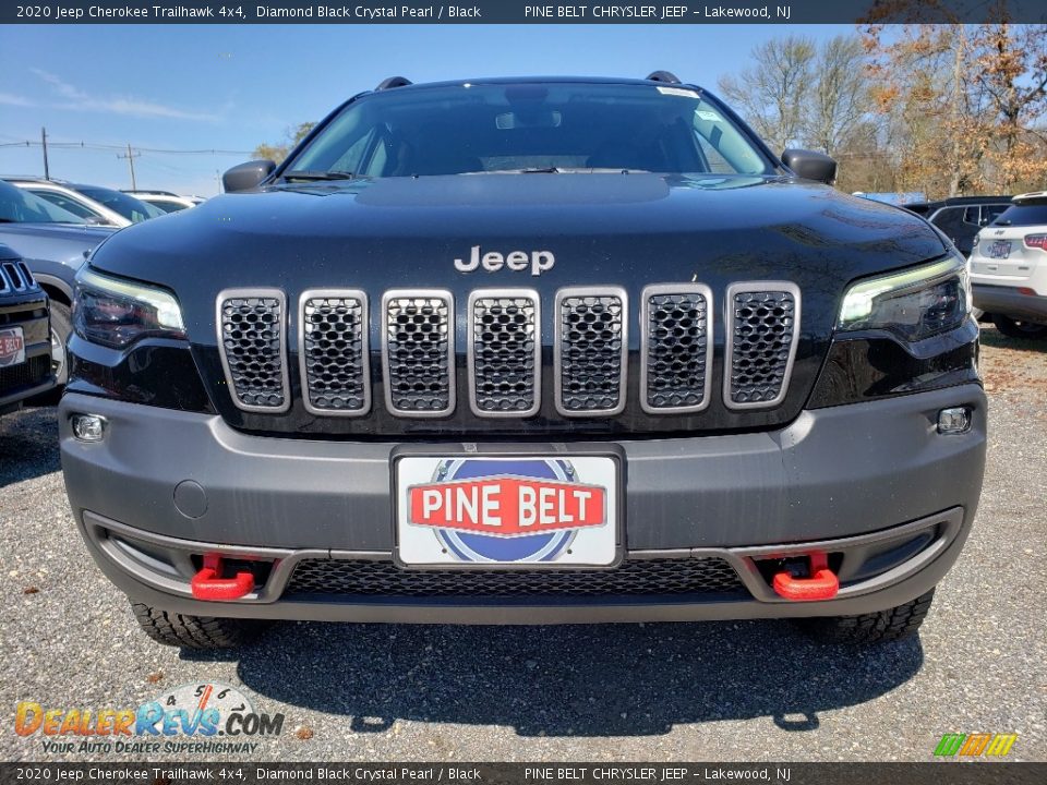 2020 Jeep Cherokee Trailhawk 4x4 Diamond Black Crystal Pearl / Black Photo #3