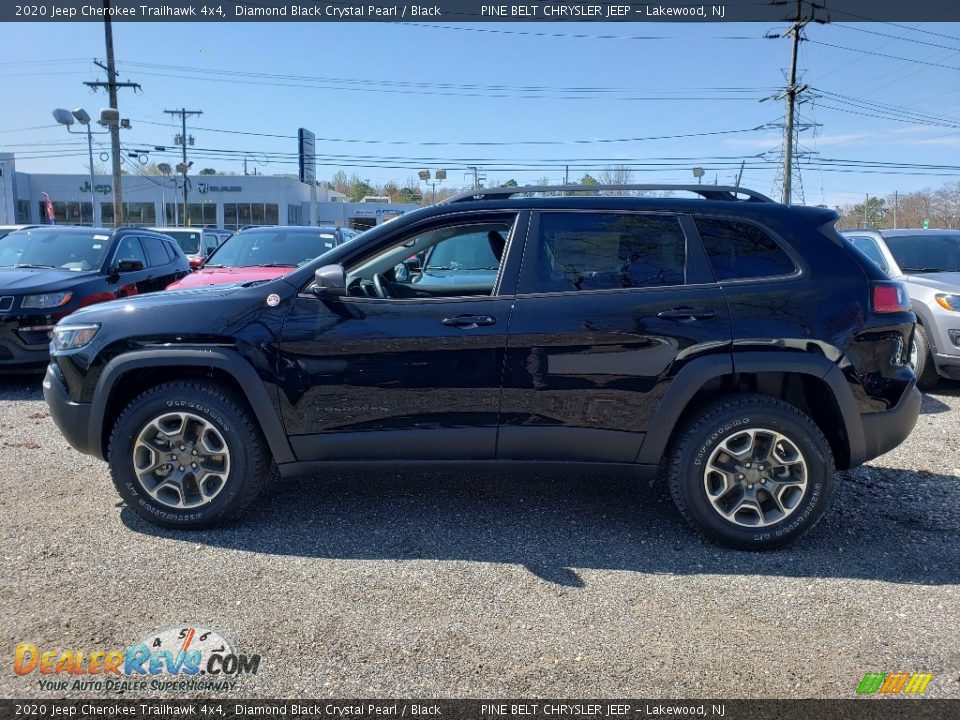 2020 Jeep Cherokee Trailhawk 4x4 Diamond Black Crystal Pearl / Black Photo #4