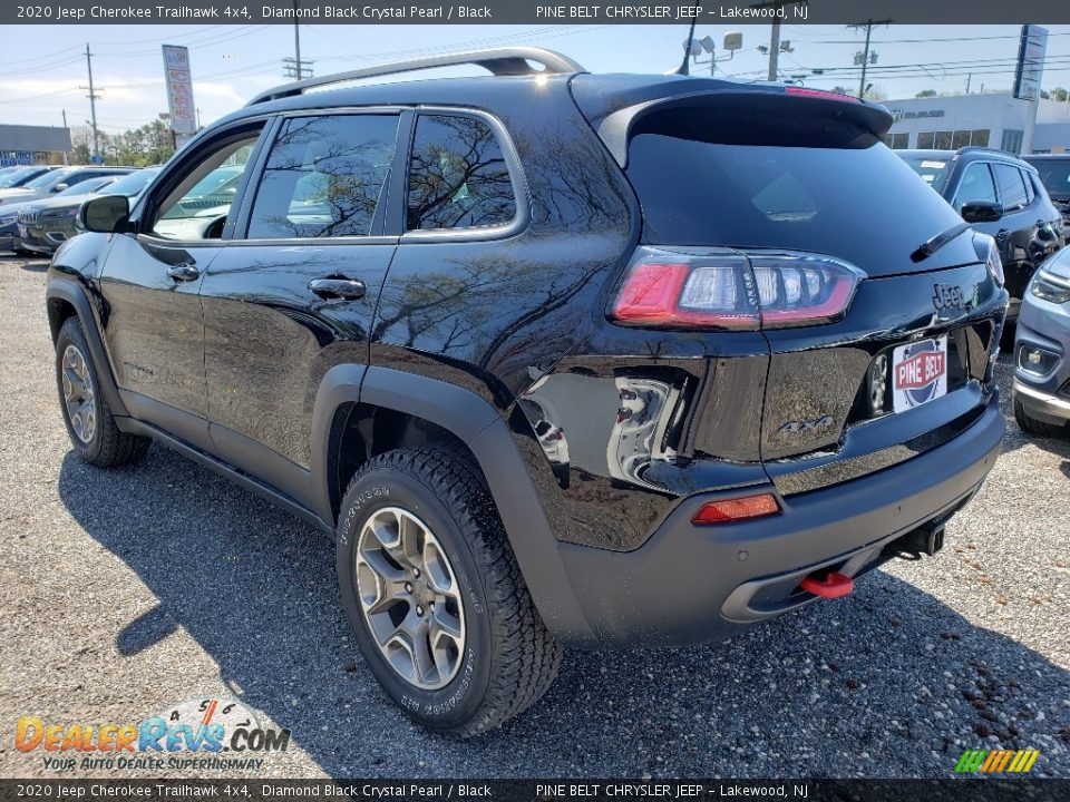 2020 Jeep Cherokee Trailhawk 4x4 Diamond Black Crystal Pearl / Black Photo #6