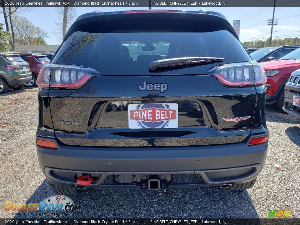 2020 Jeep Cherokee Trailhawk 4x4 Diamond Black Crystal Pearl / Black Photo #7