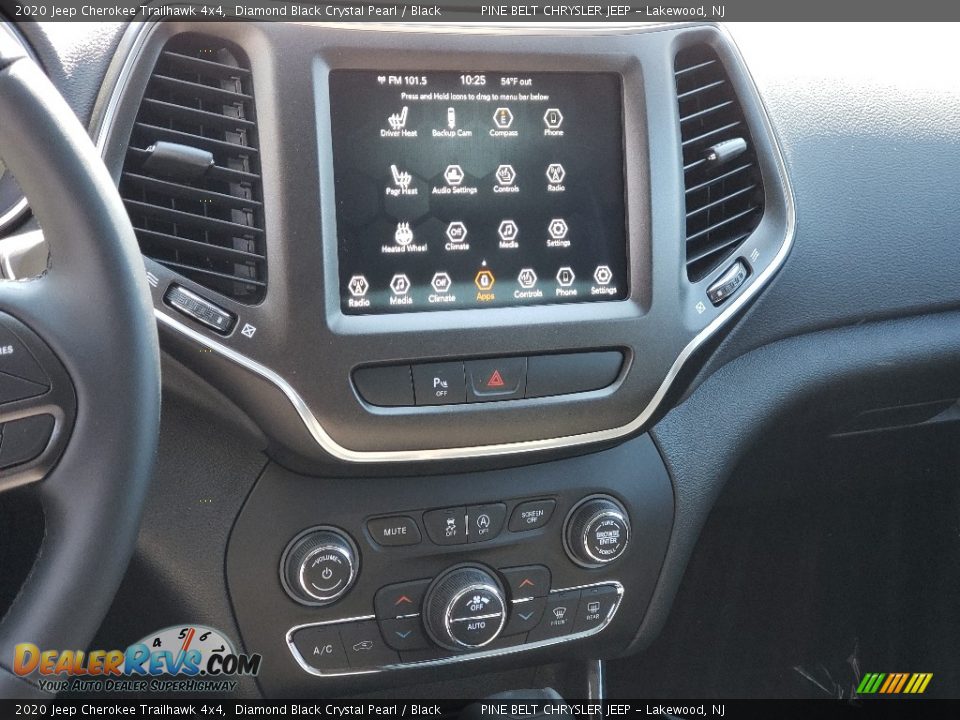 2020 Jeep Cherokee Trailhawk 4x4 Diamond Black Crystal Pearl / Black Photo #13
