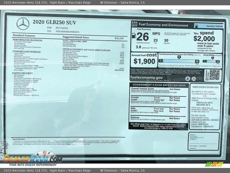 2020 Mercedes-Benz GLB 250 Night Black / Macchiato Beige Photo #10