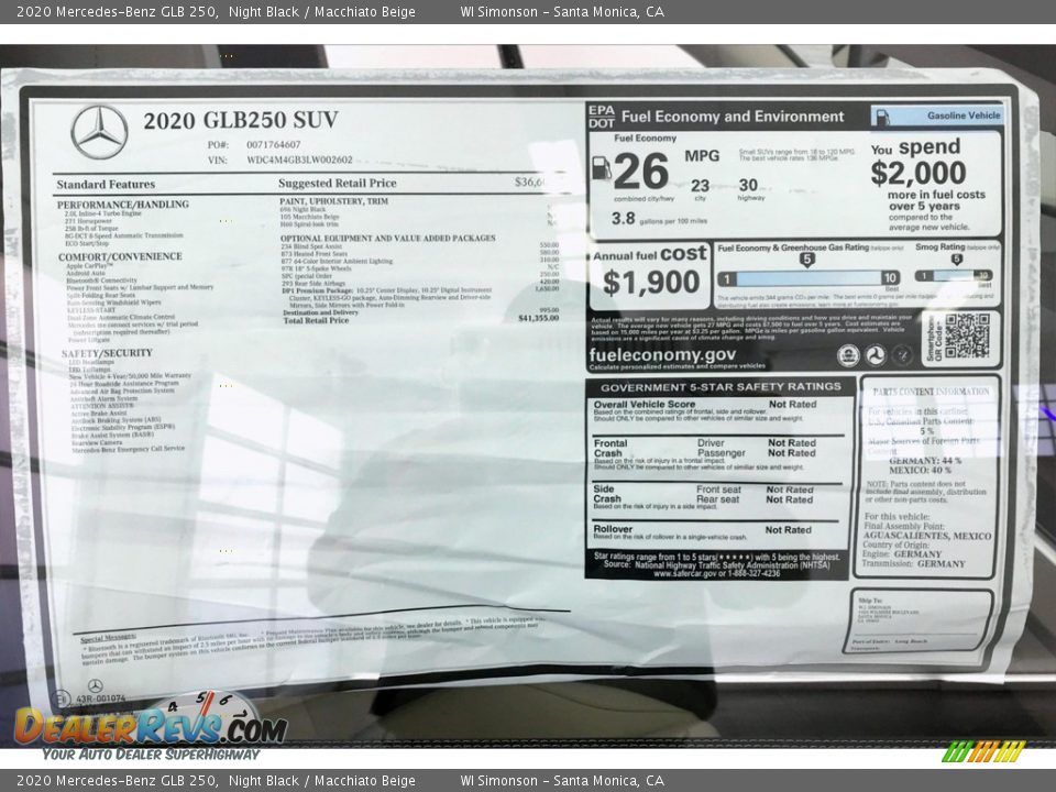 2020 Mercedes-Benz GLB 250 Night Black / Macchiato Beige Photo #10