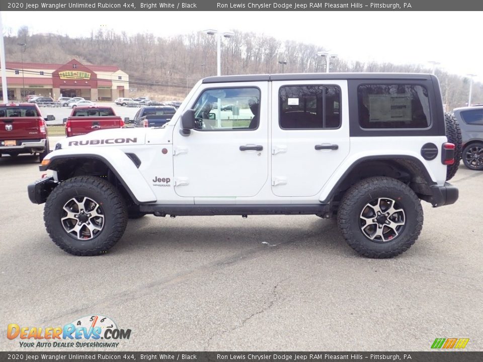 2020 Jeep Wrangler Unlimited Rubicon 4x4 Bright White / Black Photo #7