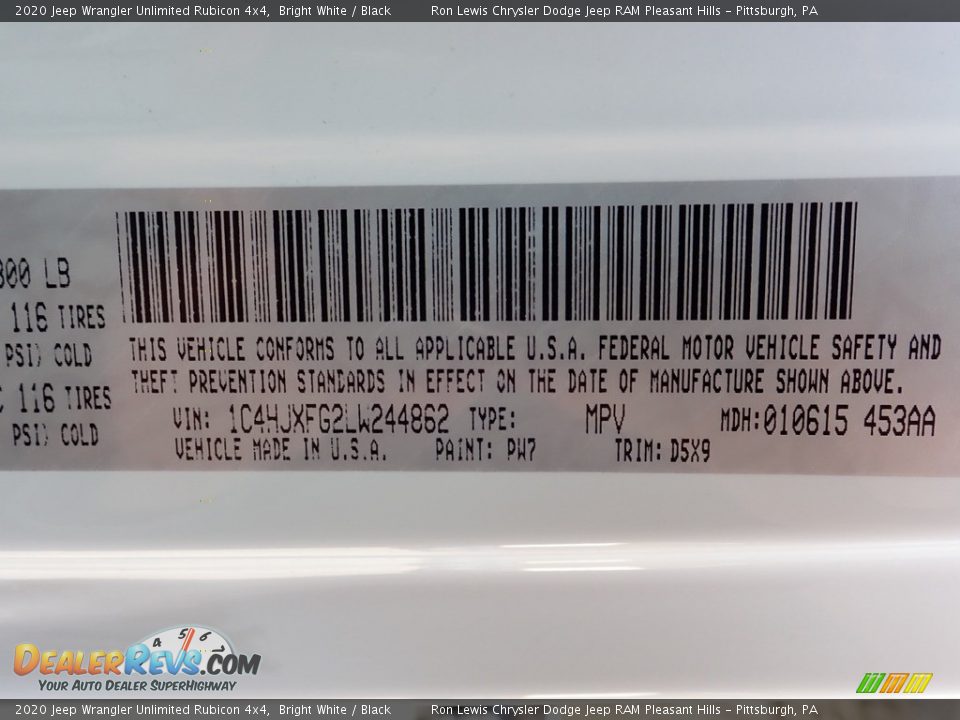 2020 Jeep Wrangler Unlimited Rubicon 4x4 Bright White / Black Photo #12