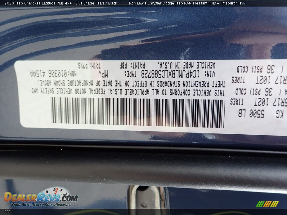 Jeep Color Code PBF Blue Shade Pearl