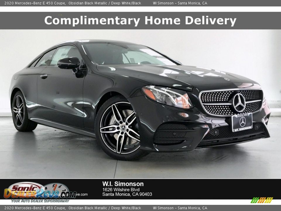 2020 Mercedes-Benz E 450 Coupe Obsidian Black Metallic / Deep White/Black Photo #1