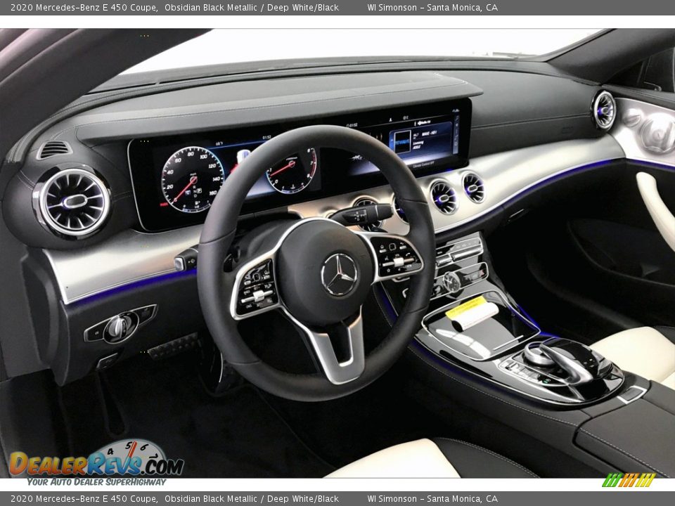 2020 Mercedes-Benz E 450 Coupe Obsidian Black Metallic / Deep White/Black Photo #4