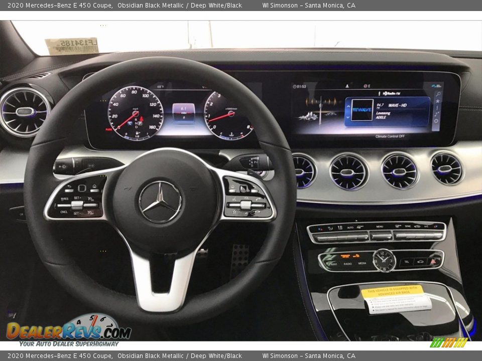 2020 Mercedes-Benz E 450 Coupe Obsidian Black Metallic / Deep White/Black Photo #6