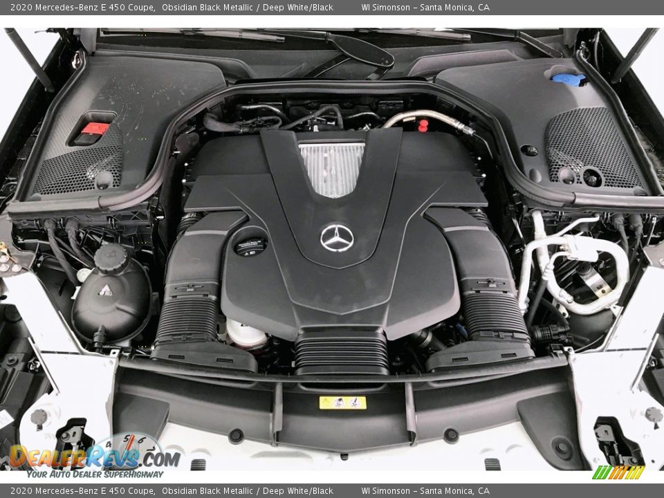 2020 Mercedes-Benz E 450 Coupe Obsidian Black Metallic / Deep White/Black Photo #8
