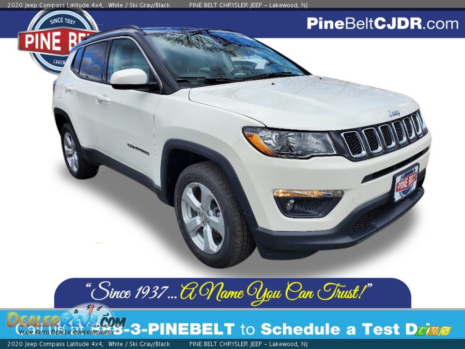 2020 Jeep Compass Latitude 4x4 White / Ski Gray/Black Photo #1