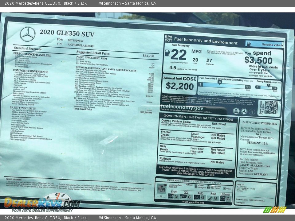 2020 Mercedes-Benz GLE 350 Black / Black Photo #11